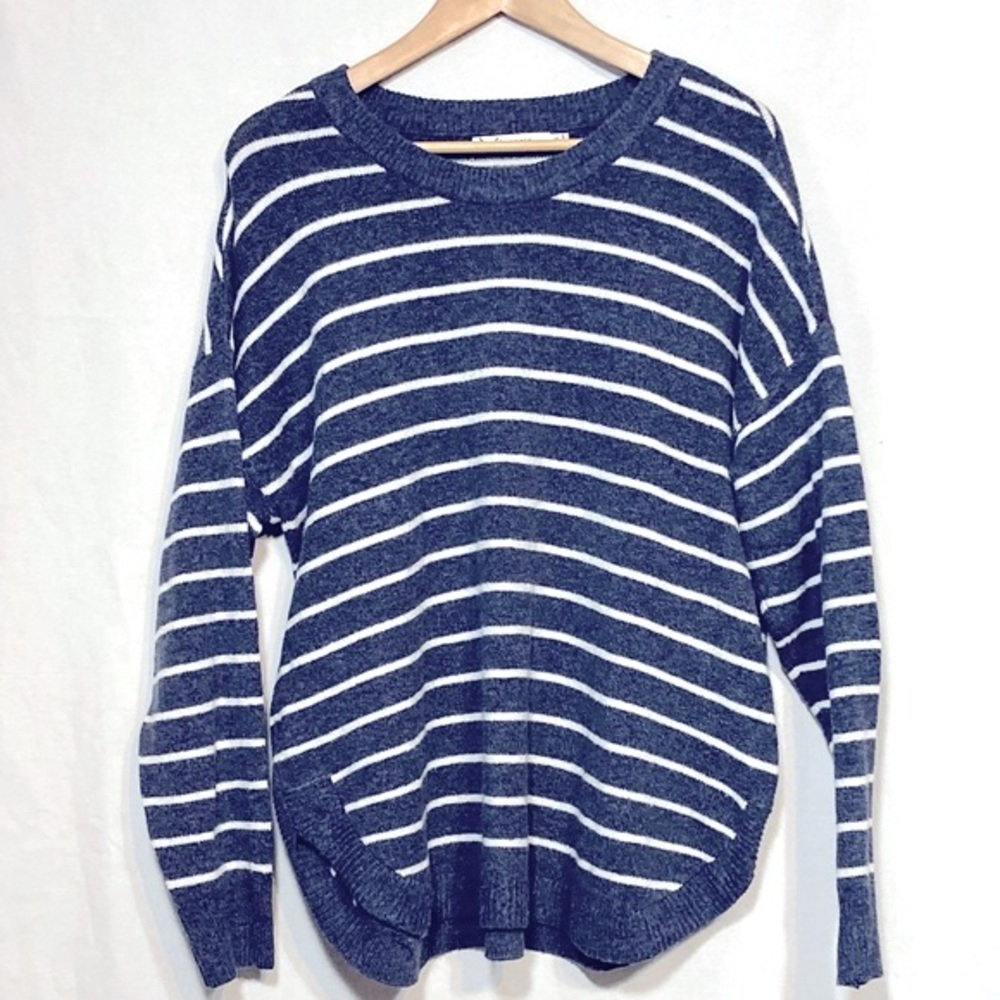 ARPEGGIO  KNITWEAR STRIPED SWEATER GRAYISH/ BLUE SIZE XL